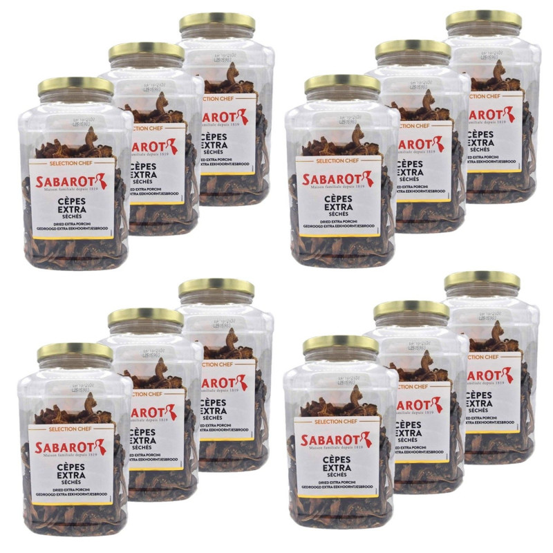 Lot 12x Cèpes extra séchés - Bocal 400g