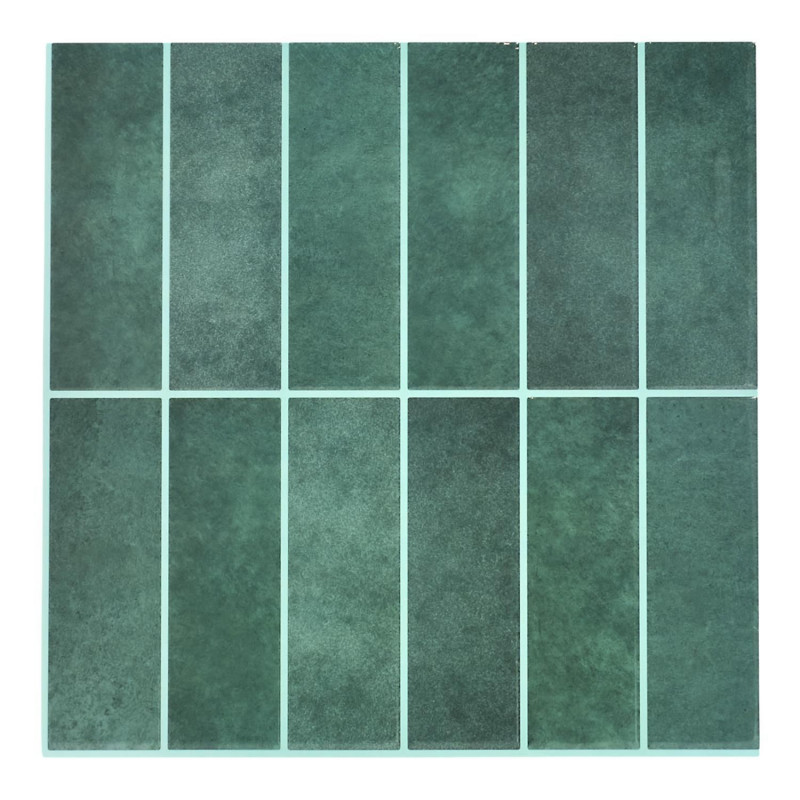 4 crédences adhésives effet Zellige - 30 x 30 cm - Vert