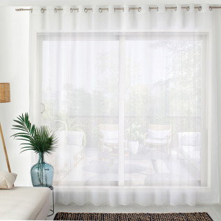 Voilage sablé très grande largeur - 420 x 240 cm - Blanc