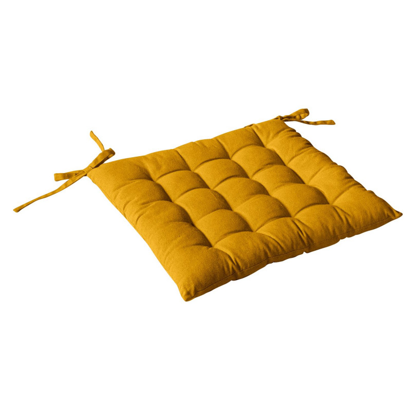 Galette de chaise PANAMA - 38 x 38 cm - Moutarde