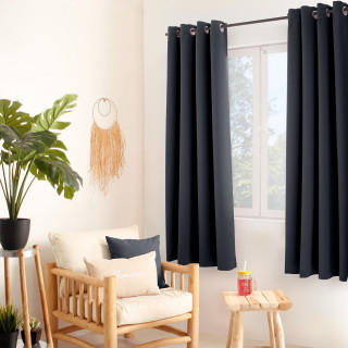 Rideau occultant CLASSY - 140 x 180 cm - Gris foncé