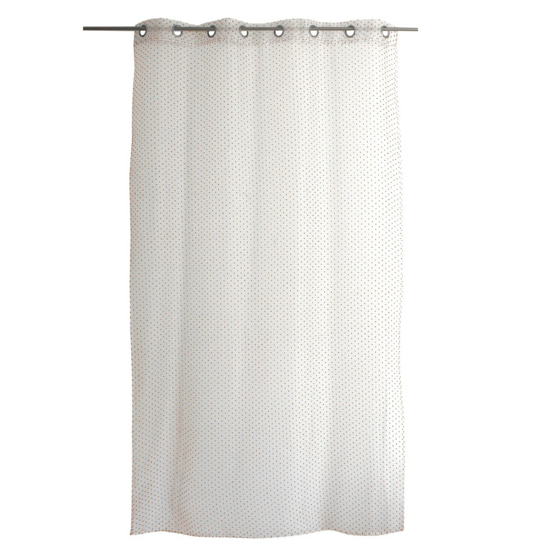 Voilage plumetis en organza LOLITA - 140 x 240 cm - Blanc et beige