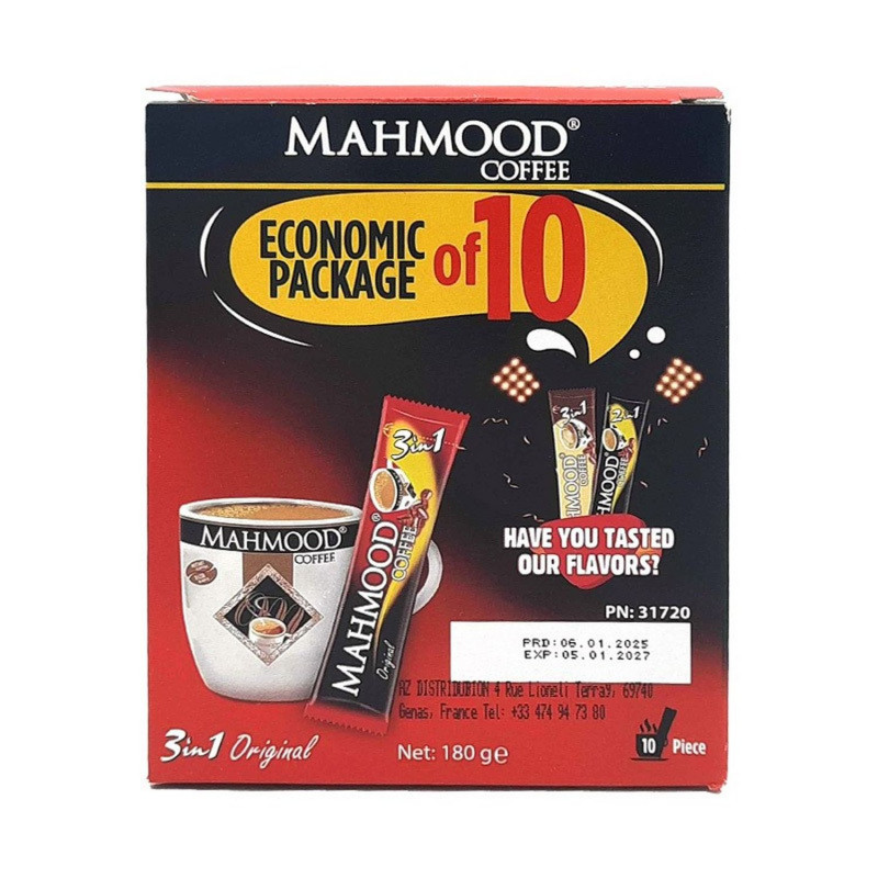 Café soluble 3 in 1 - 10 dosettes de 18g - Boîte 180g