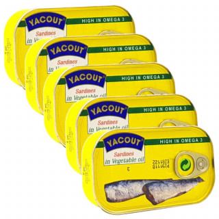 Lot 5x Sardines à l'huile - Conserve 125g