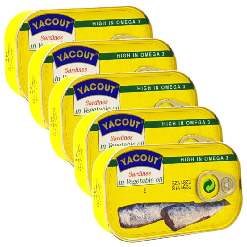 Lot 5x Sardines à l'huile - Conserve 125g