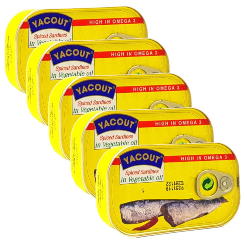 Lot 5x Sardines pimentées à l'huile - Conserve 125g