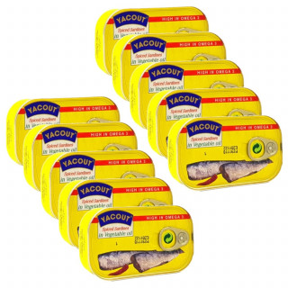 Lot 10x Sardines pimentées à l'huile - Conserve 125g