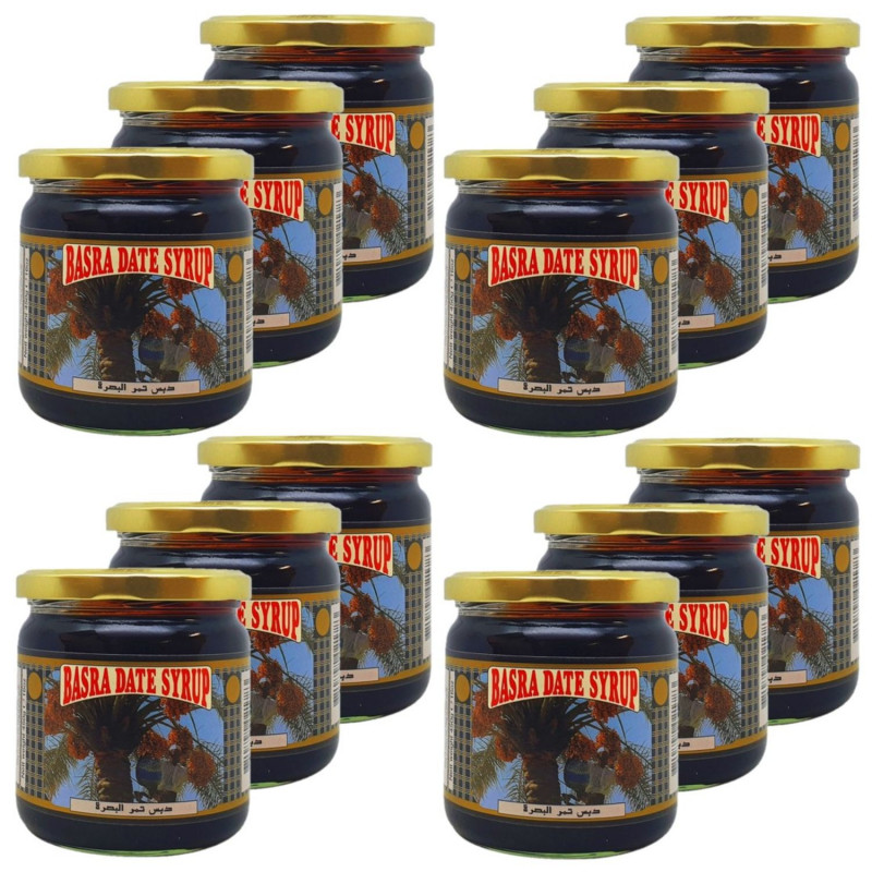 Lot 12x Sirop mélasse de dattes - Pot 450g