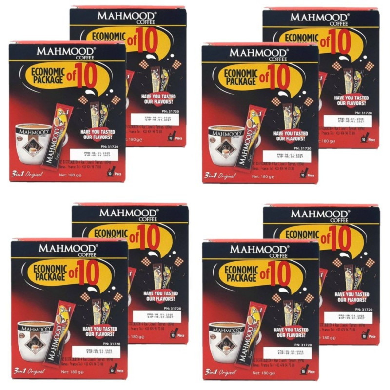 Lot 8x Café soluble 3 in 1 - 10 dosettes de 18g - Boîte 180g