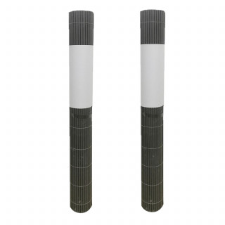 Lot de 2 canisses brise-vue occultantes en PVC Gris - 1,2 M x 6 M (12 M au total)| Occultation 95 %