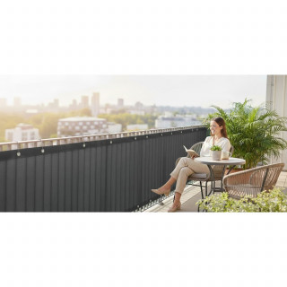 Toile brise-vue occultant en HDPE Gris - 1,20 M x 6 M |Occultation 95 % - 165 g/m²