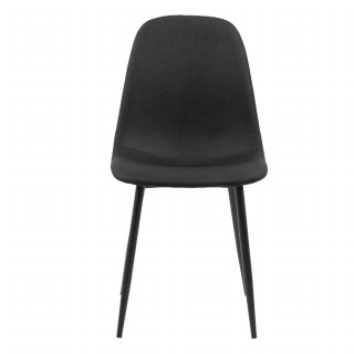 Lot de 4 chaises de salle à manger scandinaves noires pieds métal - CLELIA