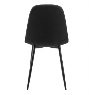 Lot de 4 chaises de salle à manger scandinaves noires pieds métal - CLELIA