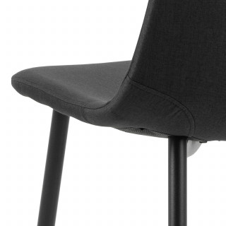 Lot de 4 chaises de salle à manger scandinaves noires pieds métal - CLELIA