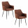Lot de 2 chaises avec accoudoirs LIZZY - Rouge