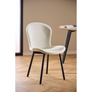 Lot de 2 chaises en tissu beige et pieds métal – ESRA