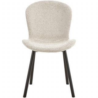Lot de 2 chaises en tissu beige et pieds métal – ESRA