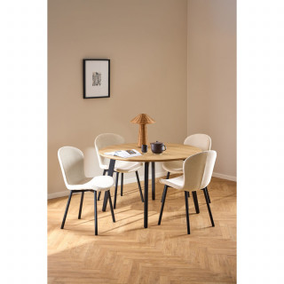 Lot de 2 chaises en tissu beige et pieds métal – ESRA
