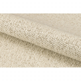 Lot de 2 chaises en tissu bouclette beige et pieds métal effet bois - LINA