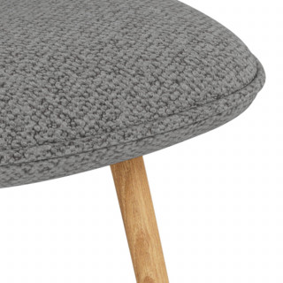 Lot de 2 chaises en tissu bouclette gris et pieds métal effet bois - LINA