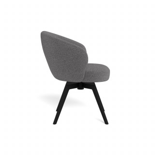 Chaise grise en tissu et pieds en métal pivotante à 360° - MARGAUX