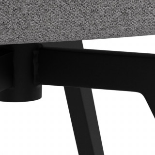 Chaise grise en tissu et pieds en métal pivotante à 360° - MARGAUX