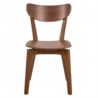 Lot de 2 chaises vintage marron en bois effet noyer – SUZANNE