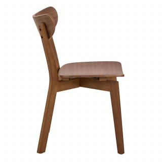Lot de 2 chaises vintage marron en bois effet noyer – SUZANNE