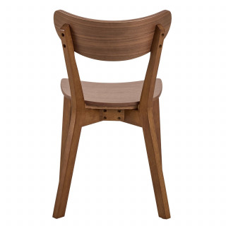 Lot de 2 chaises vintage marron en bois effet noyer – SUZANNE