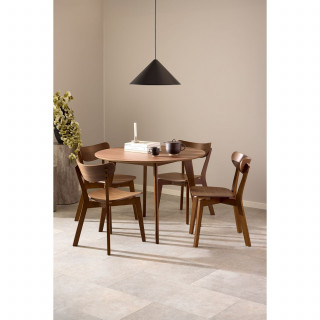 Lot de 2 chaises vintage marron en bois effet noyer – SUZANNE