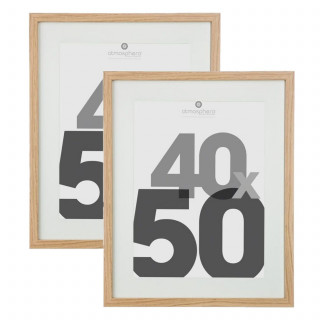 Lot de 2 cadres photo EVA - 40 x 50 cm - Naturel