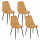 Lot de 4 chaises en tissu chenille et pieds métal TYKA - Orange