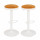 Lot de 2 tabourets de bar en velours ILSA - H. 76 cm - Blanc et ocre