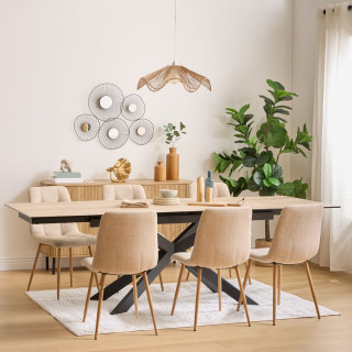 Table à manger extensible pour 6 personnes SANDRI - Marron