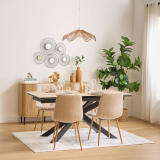 Table à manger extensible pour 6 personnes SANDRI - Marron