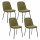 Lot de 4 chaises en tissu et pieds métal NEORA - Cèdre et noir