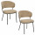 Lot de 2 chaises en tissu chenille et pieds métal ALBA - Taupe et noir