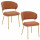 Lot de 2 chaises en tissu chenille et pieds métal ALBA - Terracotta et bois