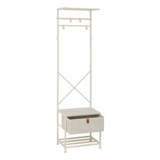 Vestiaire 4 patères avec tiroir TISSA - Beige