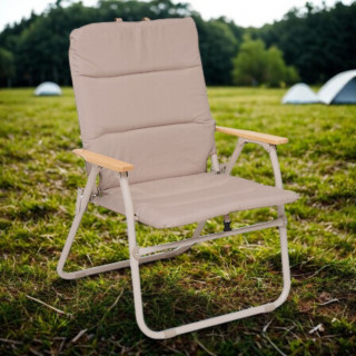 Lot de 2 chaises de camping pliantes - Beige