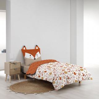 Parure de lit enfant réversible ROXY - Coton 42 fils/cm² - 140 x 200 cm - Marron