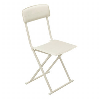 Chaise pliante en simili cuir - Beige