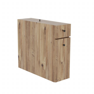 Meuble de rangement WC et salle de bain 2 tiroirs et 1 porte décor chêne