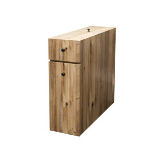 Meuble de rangement WC et salle de bain 2 tiroirs et 1 porte décor chêne