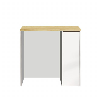 Meuble lave-linge avec plateau et placard latéral blanc