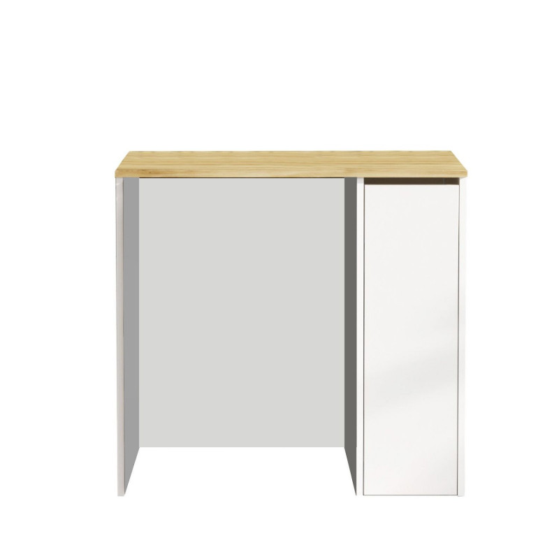 Meuble lave-linge avec plateau et placard latéral blanc