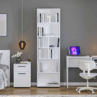 Bibliothèque haute 6 niveaux Blanc - LIGNEA