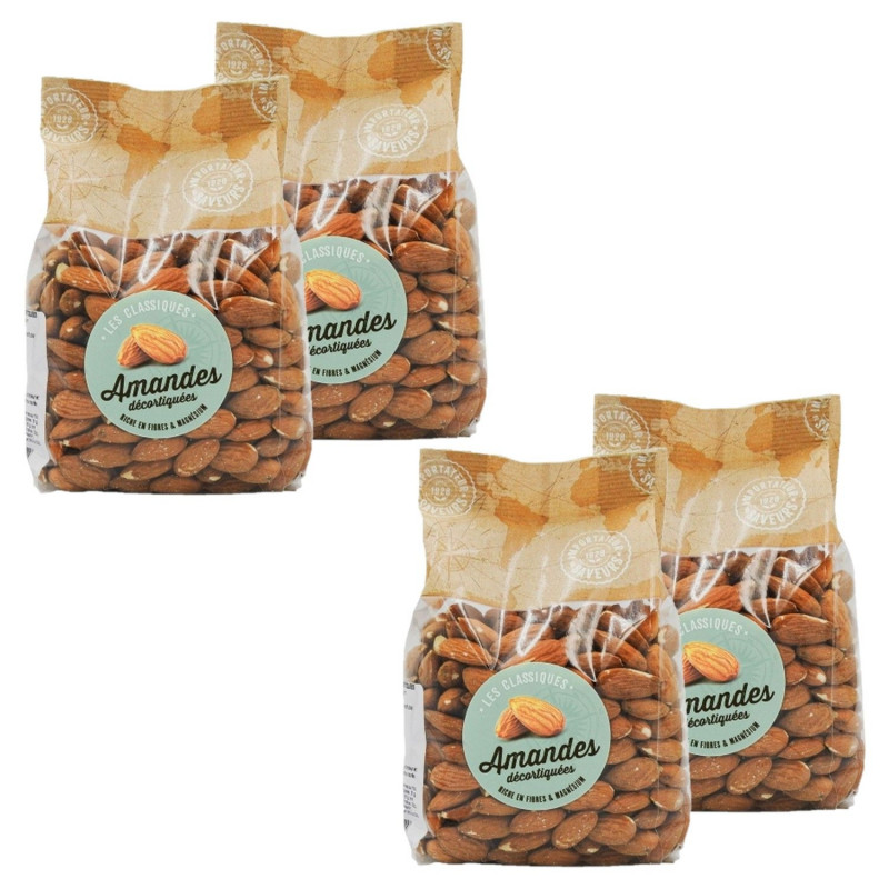 Lot 4x Amandes décortiquées - Paquet 400g