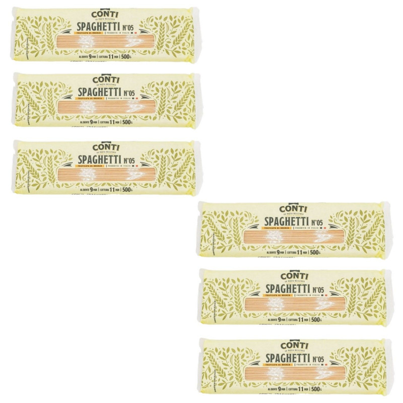 Lot 6x Pâtes italiennes Spaghetti n°05 - Paquet 500g