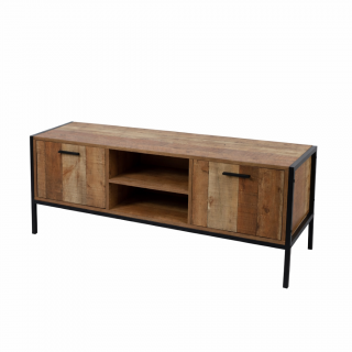 Meuble TV Riverside - 2 Portes - Largeur 124 cm - Métal et Bois